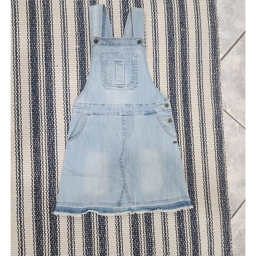 Tommy Hilfiger Girls Denim Overall Dress Size L 12/14‎ Light Wash Skirtall